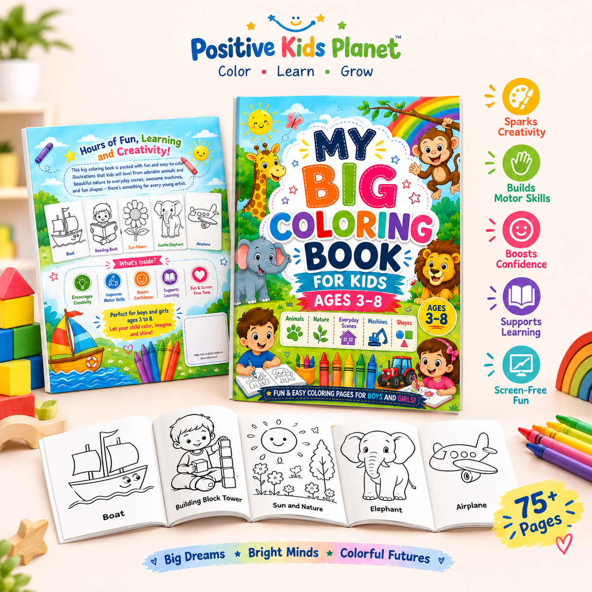 MY BIG COLORING BOOK FOR KIDS AGES 3-8