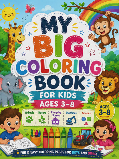 MY BIG COLORING BOOK FOR KIDS AGES 3-8